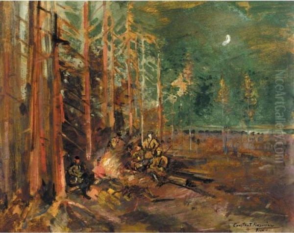 Bivouac On The Forest Edge Oil Painting by Konstantin Alexeievitch Korovin