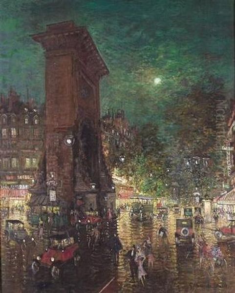 Porte De St-denis Bei Nacht. Oil Painting by Konstantin Alexeievitch Korovin