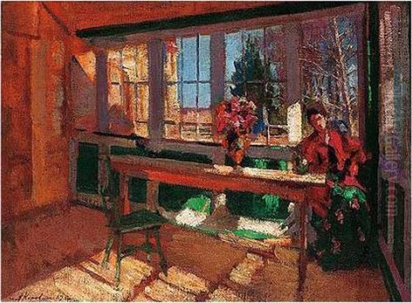 Catching The Sun In The Dacha Oil Painting by Konstantin Alexeievitch Korovin