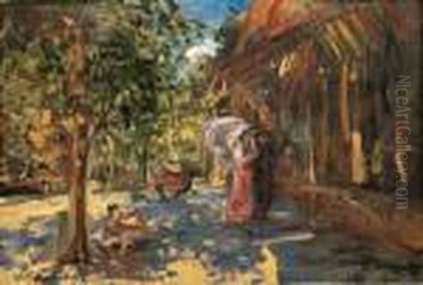 Promenade In The Sun Oil Painting by Konstantin Alexeievitch Korovin