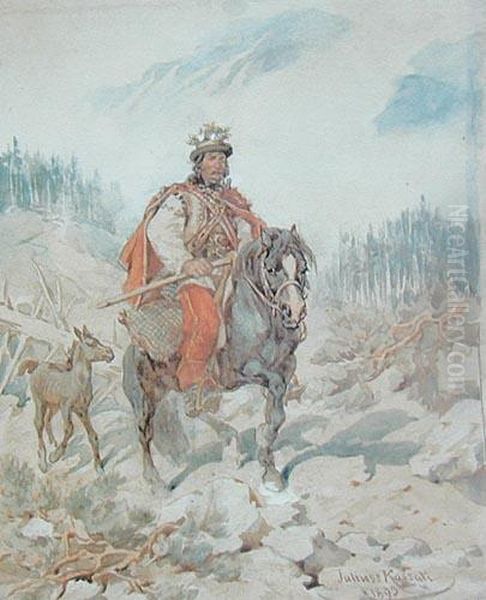 Hucul Na Koniu Oil Painting by Juliusz Kossak