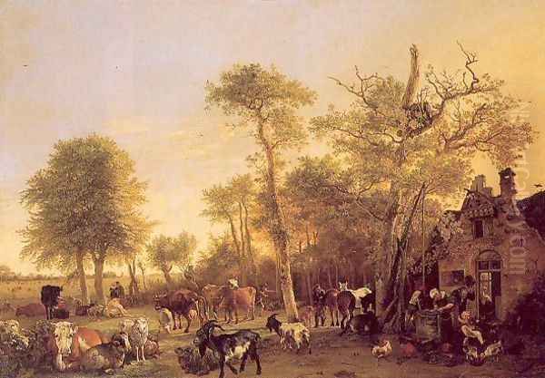 A Farm 1649 Oil Painting by Paulus Potter