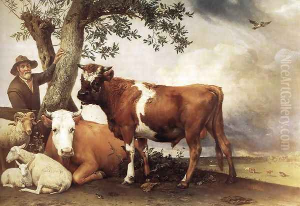 Young Bull 1647 Oil Painting by Paulus Potter