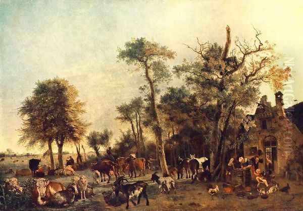 The Farm 1649 Oil Painting by Paulus Potter