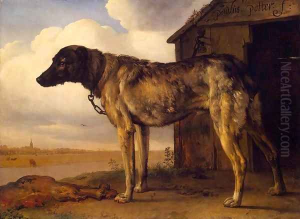 Wolf-Hound Oil Painting by Paulus Potter