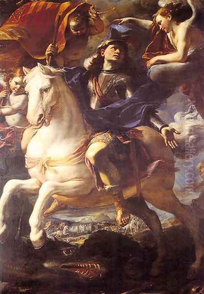 St. George On Horseback 1658 Oil Painting by Mattia Preti