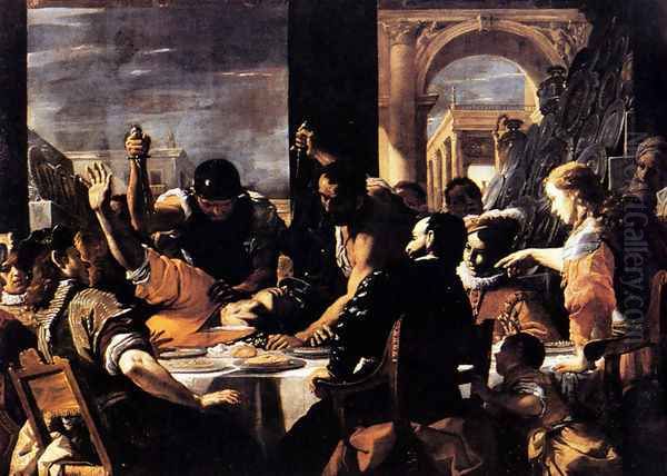 The Banquet Of Baldassare Oil Painting by Mattia Preti