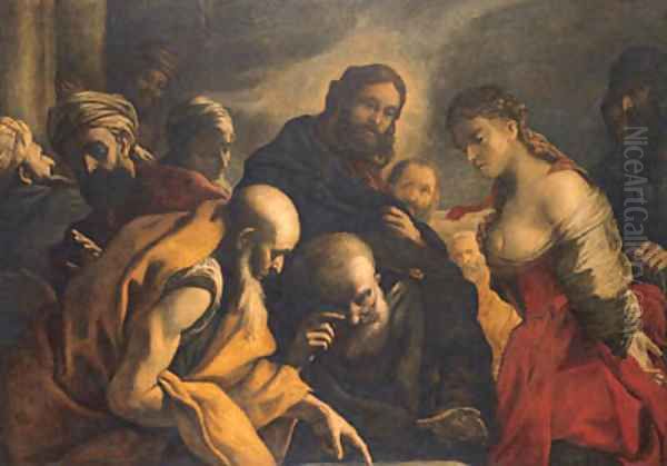 Christ and the Adulteress Oil Painting by Mattia Preti