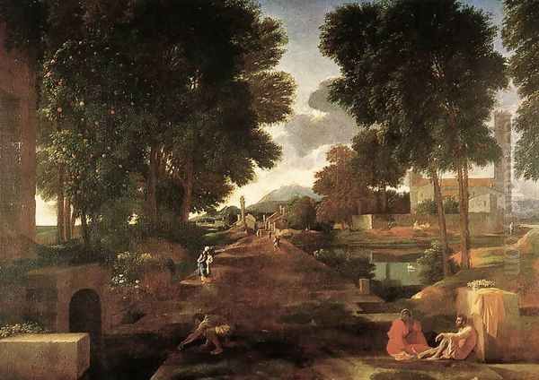 A Roman Road 1648 Oil Painting by Nicolas Poussin