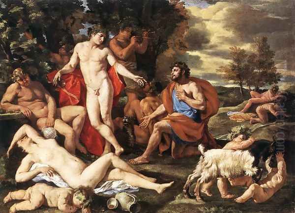 Midas and Bacchus 1629-30 Oil Painting by Nicolas Poussin