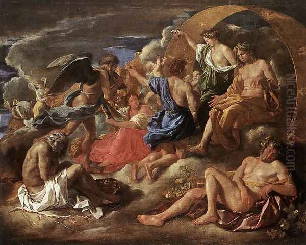 Helios and Phaeton with Saturn and the Four Seasons c. 1635 Oil Painting by Nicolas Poussin