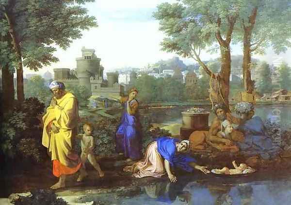 Baby Moses Saved from the River Oil Painting by Nicolas Poussin