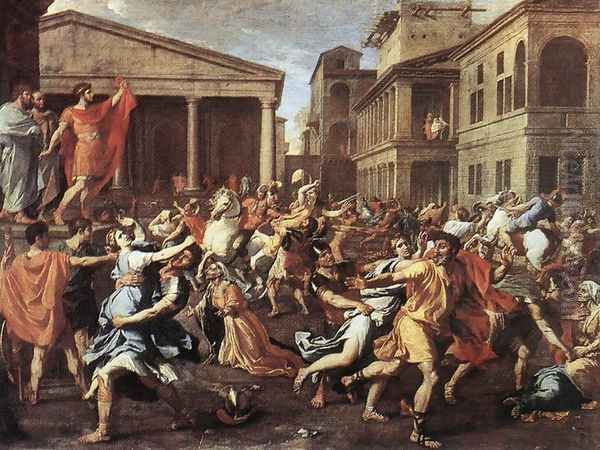 The Rape of the Sabine Women 1637-38 Oil Painting by Nicolas Poussin