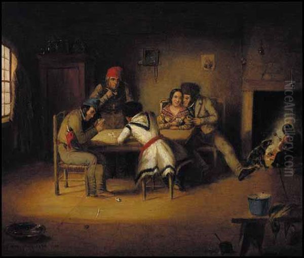 The Artist And His Friends Oil Painting by Cornelius Krieghoff