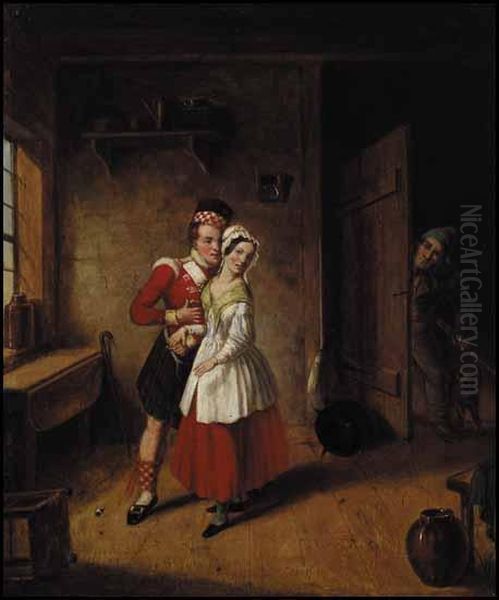 The Jealous Husband Oil Painting by Cornelius Krieghoff