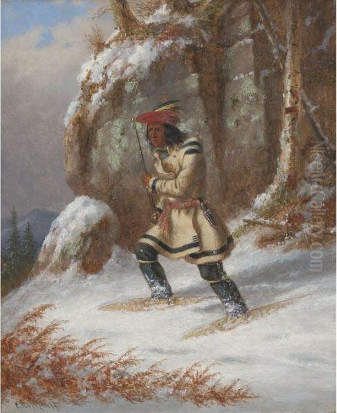 Indian Hunter Oil Painting by Cornelius Krieghoff