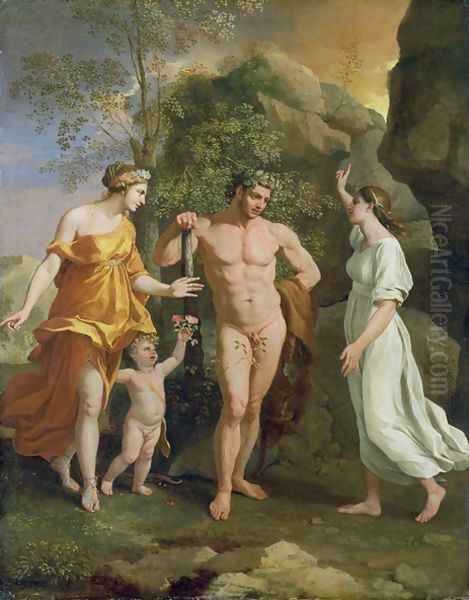 The Choice of Hercules Oil Painting by Nicolas Poussin