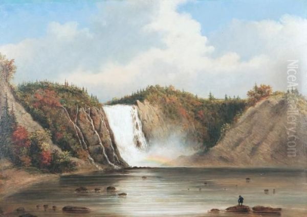 Falls Of Montmorenci Oil Painting by Cornelius Krieghoff