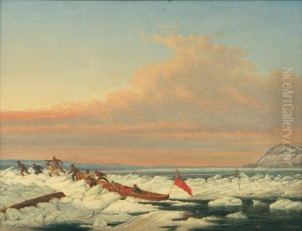 The Royal Mail Crossing The St.lawrence Oil Painting by Cornelius Krieghoff