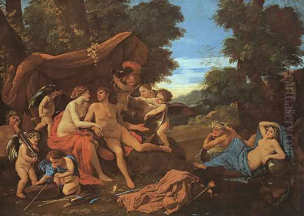 Mars and Venus 1627-29 Oil Painting by Nicolas Poussin