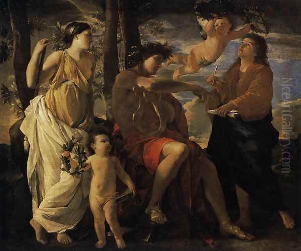 The Inspiration of the Poet c. 1630 Oil Painting by Nicolas Poussin