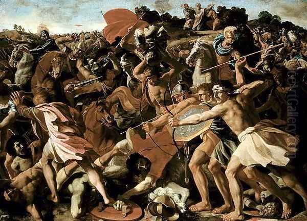 Victory of Joshua over the Amalekites, 1625-6 Oil Painting by Nicolas Poussin