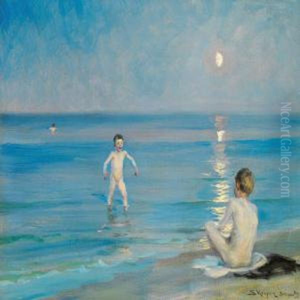 Badende Drenge Oil Painting by Peder Severin Kroyer