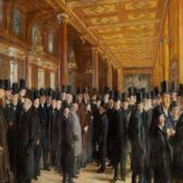 The Stock Exchange, Copenhagen Oil Painting by Peder Severin Kroyer