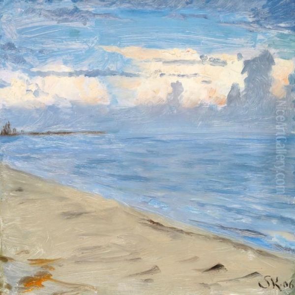 Aben Strand. Skagen Oil Painting by Peder Severin Kroyer