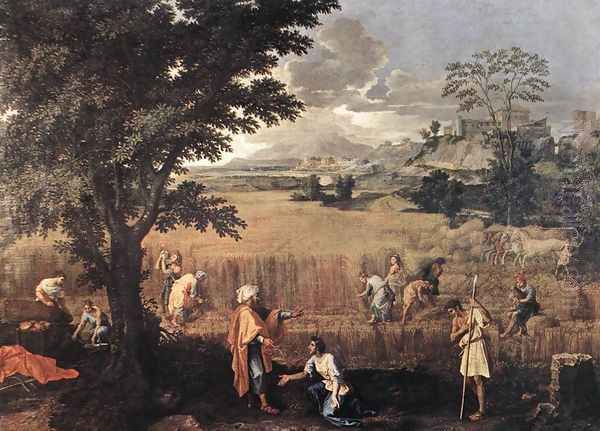 Summer (Ruth and Boaz) 1660-64 Oil Painting by Nicolas Poussin