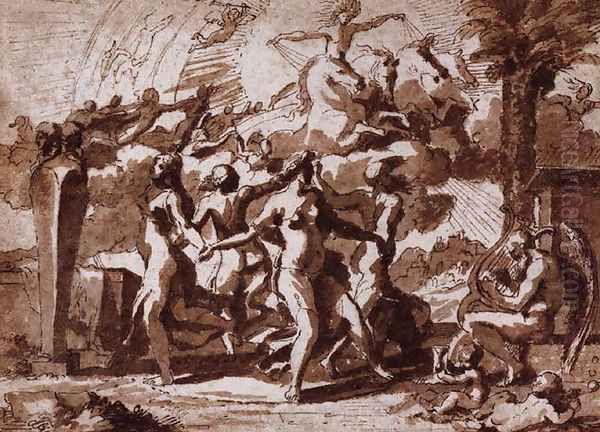 A Dance to the Music of Time c. 1635 Oil Painting by Nicolas Poussin