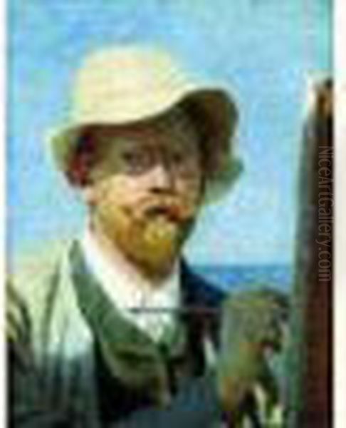 Autoportrait Presume Oil Painting by Peder Severin Kroyer