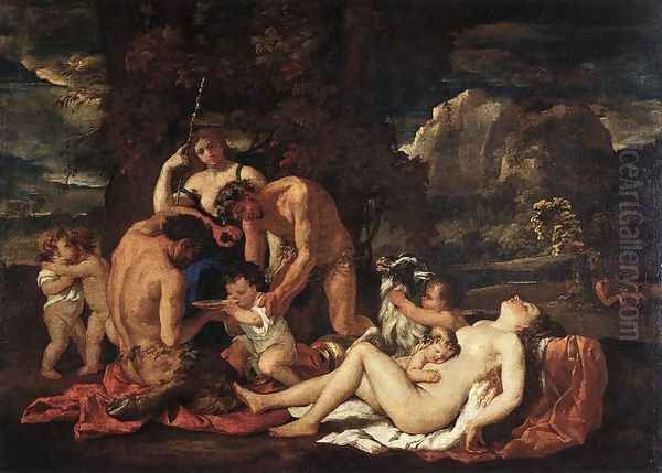 The Nurture of Bacchus 1630-35 Oil Painting by Nicolas Poussin