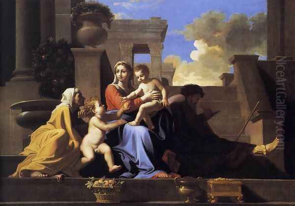 Holy Family on the Steps 1648 Oil Painting by Nicolas Poussin