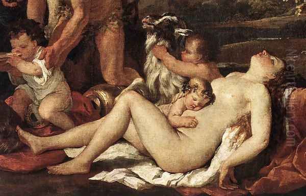 The Nurture of Bacchus (detail) 1630-35 Oil Painting by Nicolas Poussin