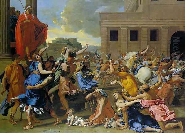 Rape of the Sabine Women Oil Painting by Nicolas Poussin