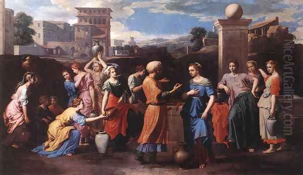 Rebecca at the Well c. 1648 Oil Painting by Nicolas Poussin