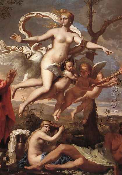 Venus Presenting Arms to Aeneas (detail) 1639 Oil Painting by Nicolas Poussin