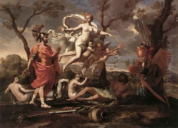 Venus Presenting Arms to Aeneas 1639 Oil Painting by Nicolas Poussin