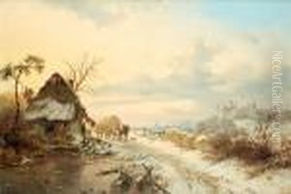 Returning Home Oil Painting by Frederik Marianus Kruseman