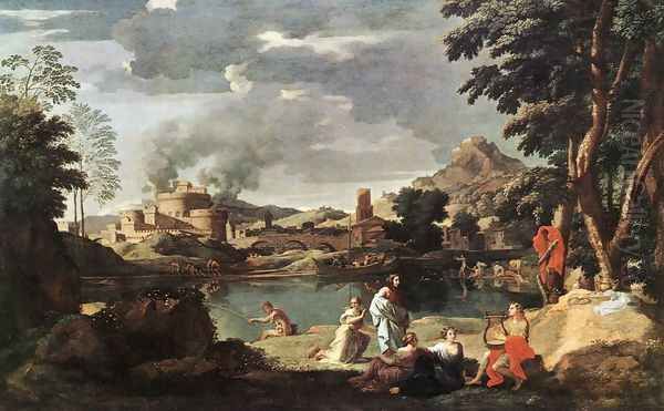 Landscape with Orpheus and Euridice 1648 Oil Painting by Nicolas Poussin