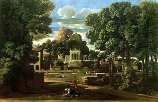 The Ashes of Phocion collected by his Widow, 1648 Oil Painting by Nicolas Poussin