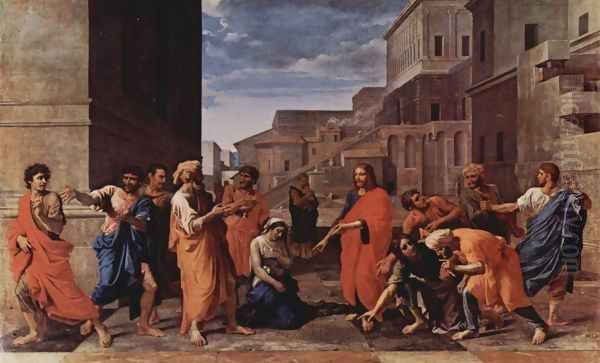 Christ and the adulteress Oil Painting by Nicolas Poussin