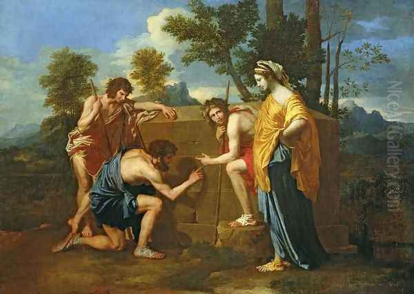 Arcadian Shepherds Oil Painting by Nicolas Poussin