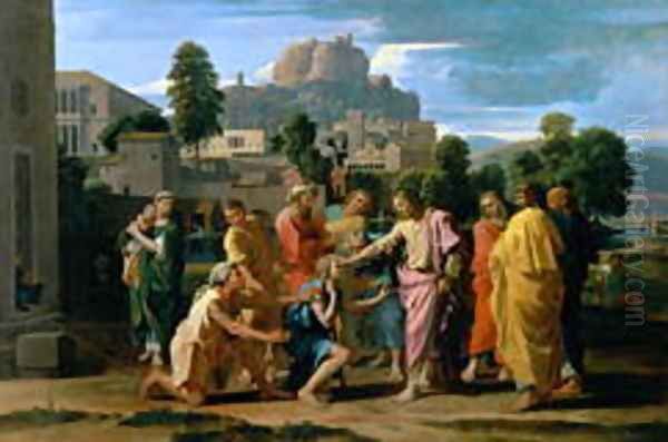 The Blind of Jericho, or Christ Healing the Blind, 1650 Oil Painting by Nicolas Poussin