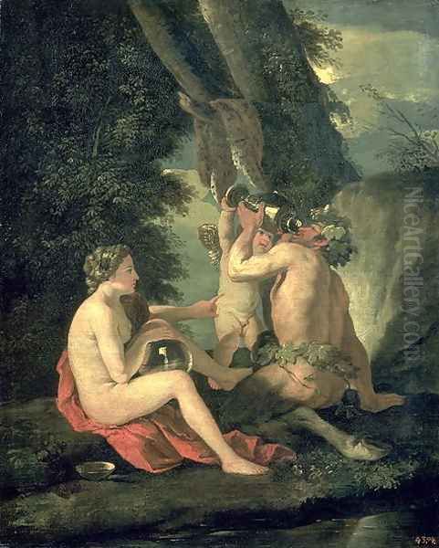 Satyr and Nymph, 1630 Oil Painting by Nicolas Poussin