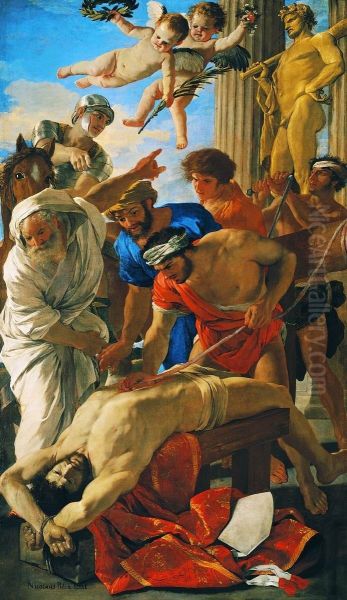 The Martyrdom of St Erasmus 1628 Oil Painting by Nicolas Poussin