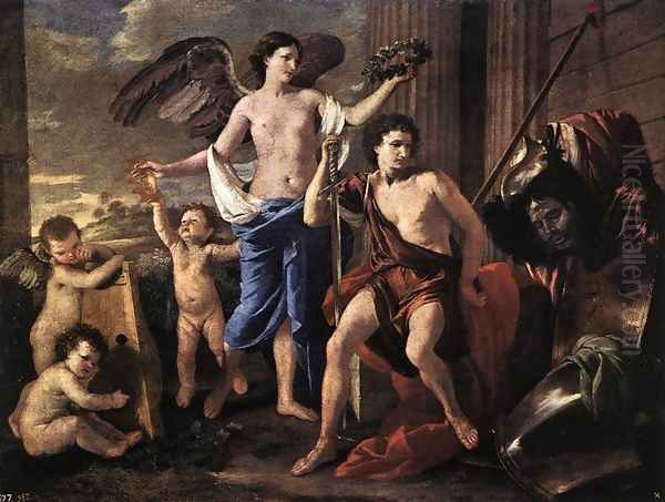 The victorious David Oil Painting by Nicolas Poussin