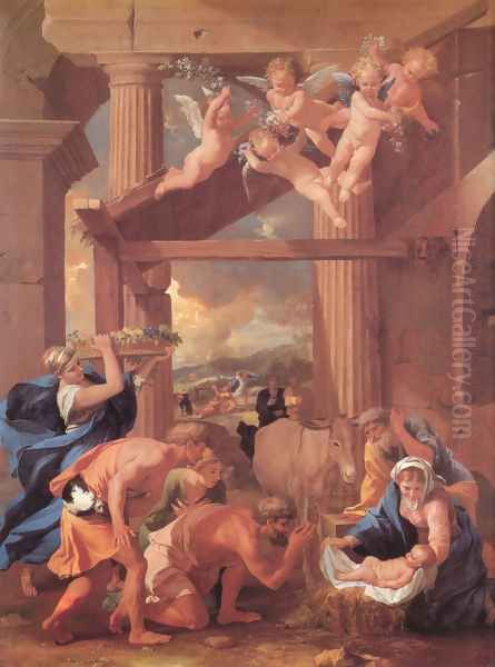 The Adoration of the Shepherds Oil Painting by Nicolas Poussin