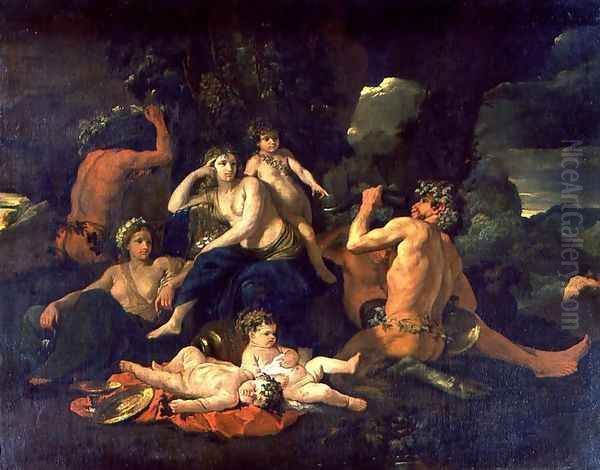 The Childhood of Bacchus, c.1627 Oil Painting by Nicolas Poussin